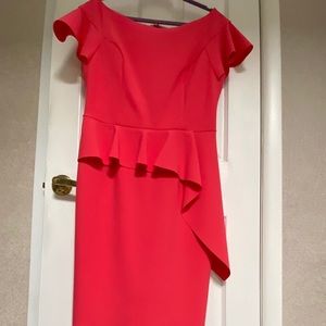 Teri Jon coral cocktail dress
